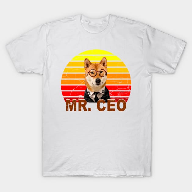 MR CEO -New CEO Twitter Shiba Inu Dog Floki- T-Shirt by S-Log